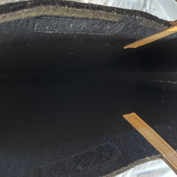 Furla Black Wool Bucket Bag with Tan Leather Straps – European Elegance - Picture 3 of 3